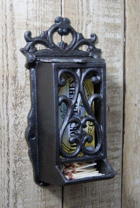 Cottingham - Matchbox Holder - Antique Iron