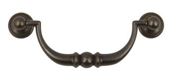 Hafele - Risle Drop Handle - Antique Brass - Centres 96mm