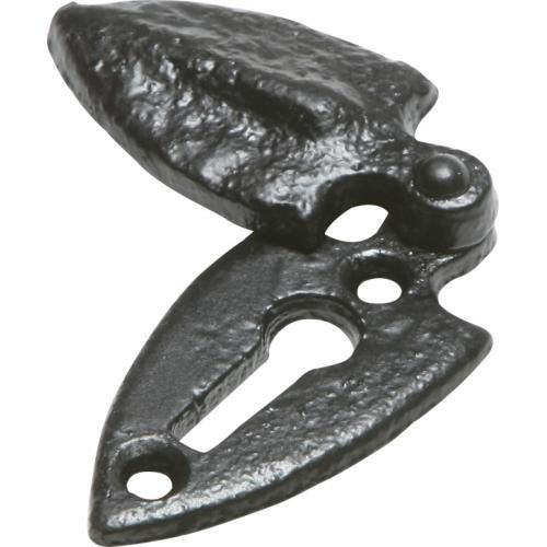 Kirkpatrick Tudor Escutcheon Keyhole Cover - Black Antique - Standard Profile