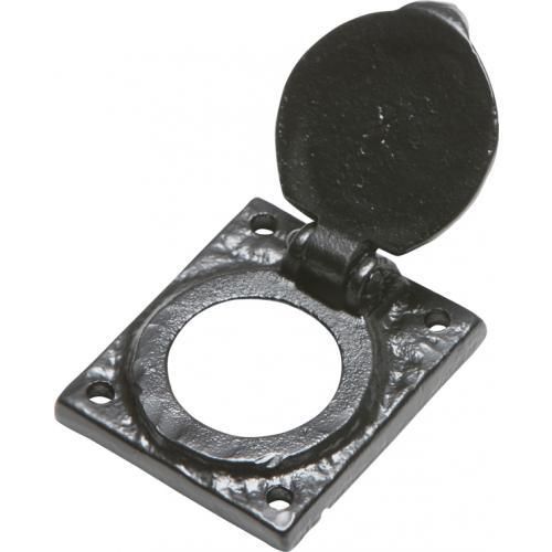 Kirkpatrick Square Cylinder Latch Cover - Black Antique