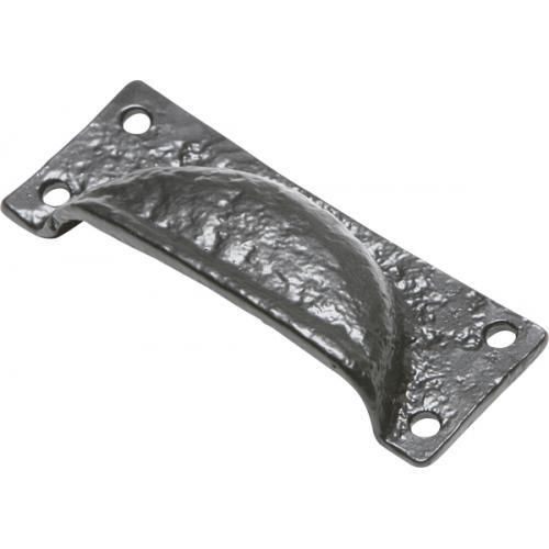 Kirkpatrick Rectangular Cup Pull - Black Antique - 89mm