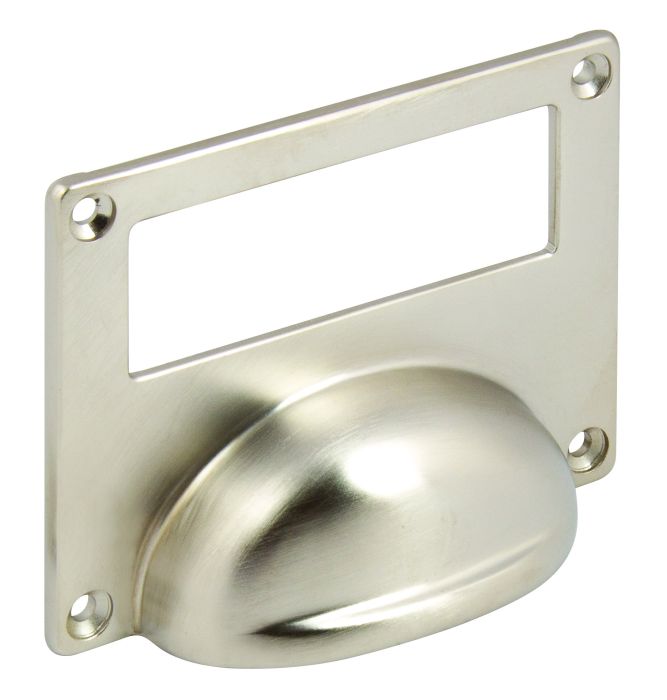 Sarah Beeny - Blake Card Frame Cup Handle - Satin Nickel - Centres 84mm