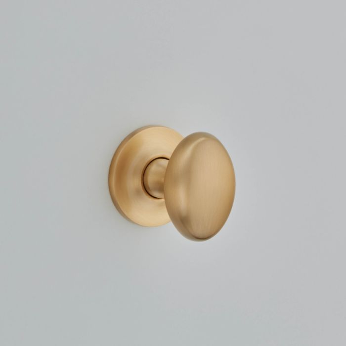 Croft Hardware Oval Mortice Door Knob on Covered Rose - Pair
