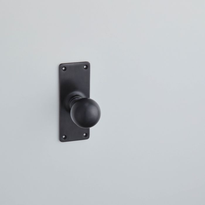 Croft Hardware Ball School Board Door Knob on Backplate - Pair