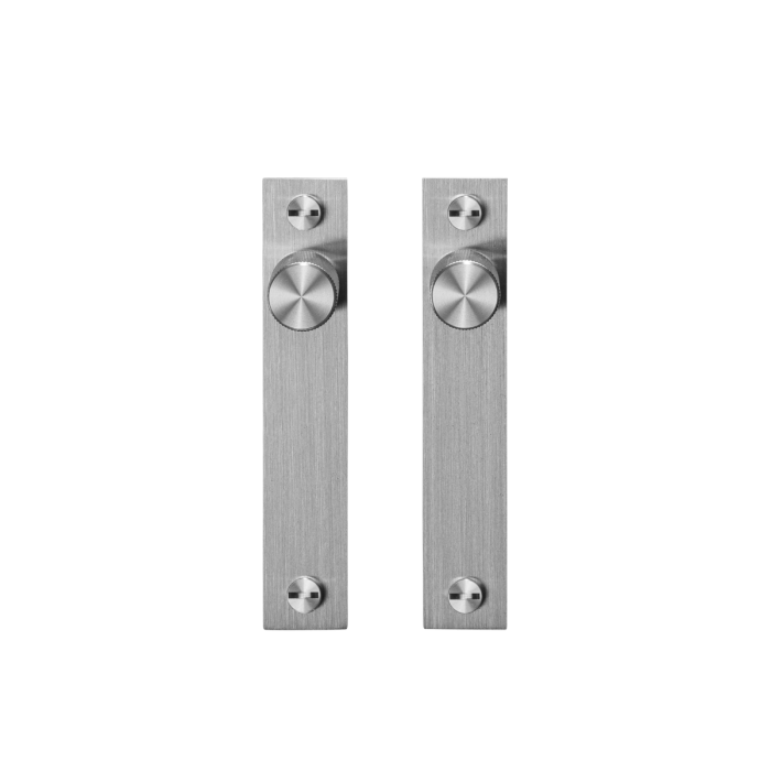 Buster and Punch - Cross Cupboard Knob on Backplate - Steel - Pair