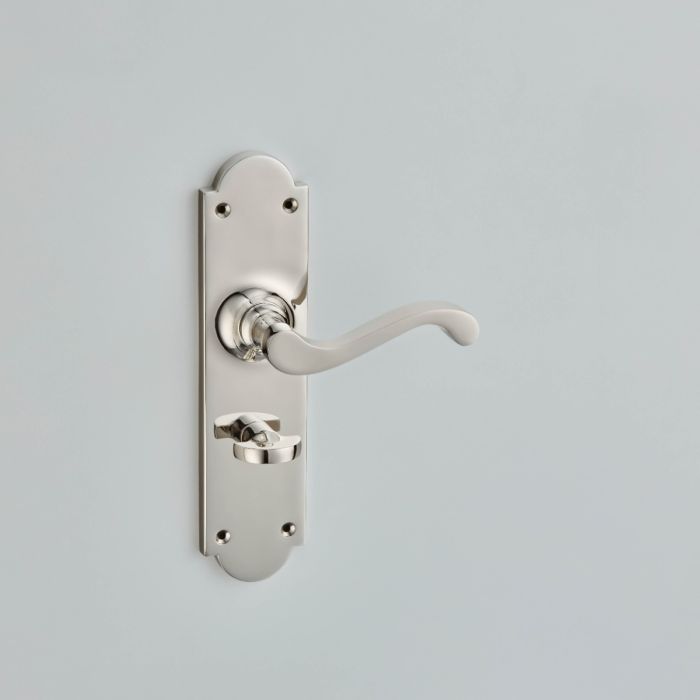 Croft Hardware Sheringham Door Handle on Arched Backplate - Pair