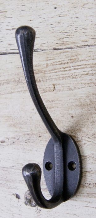 Cottingham - Round Stem Victorian Hat and Coat Hook - Antique Iron 