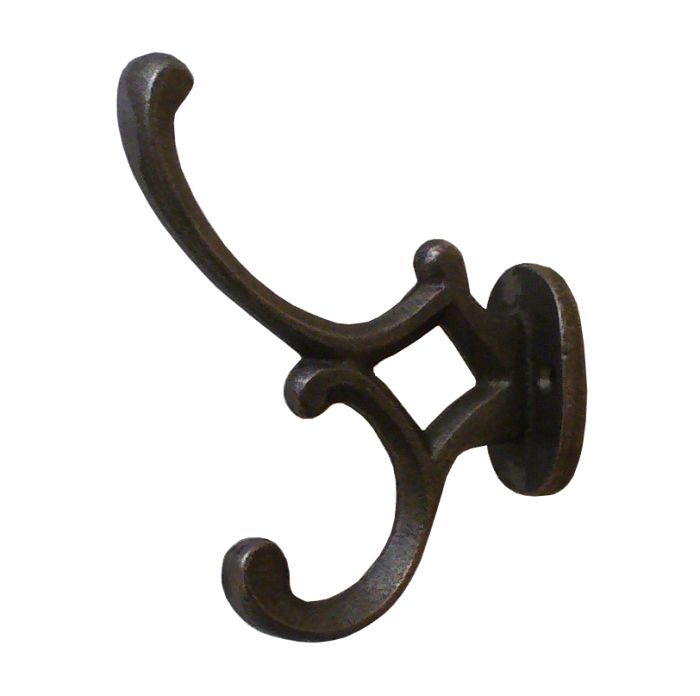 Cottingham - Addison Double Coat Hook - Antique Iron 