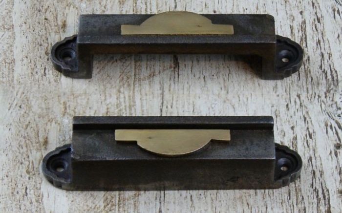 Cottingham - Davenport Rim Lock Keep Half Moon - Cast Iron with Brass Details