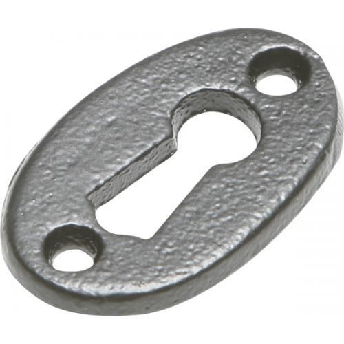 Kirkpatrick Oval Escutcheon - Steel - Smooth Black - Standard Profile