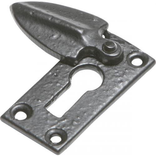 Kirkpatrick Rectangular Escutcheon Keyhole Covers - Smooth Black - Standard Profile