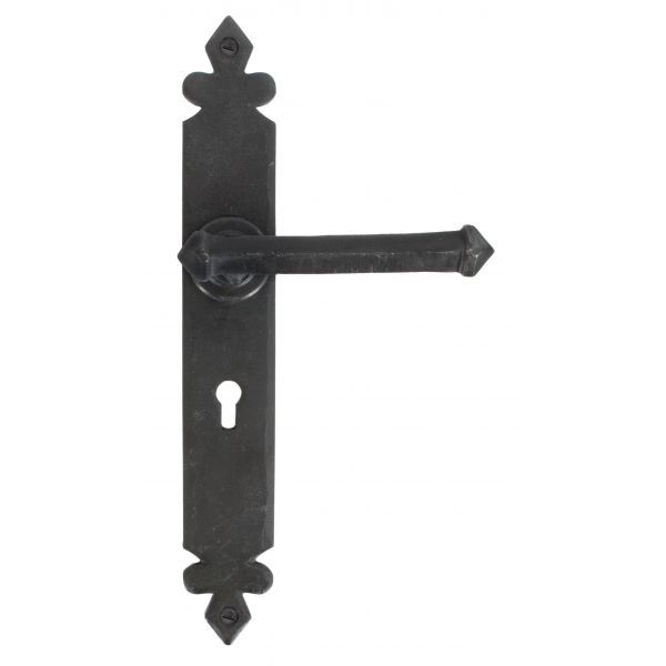 From The Anvil Tudor Door Handle on Backplate - Pair