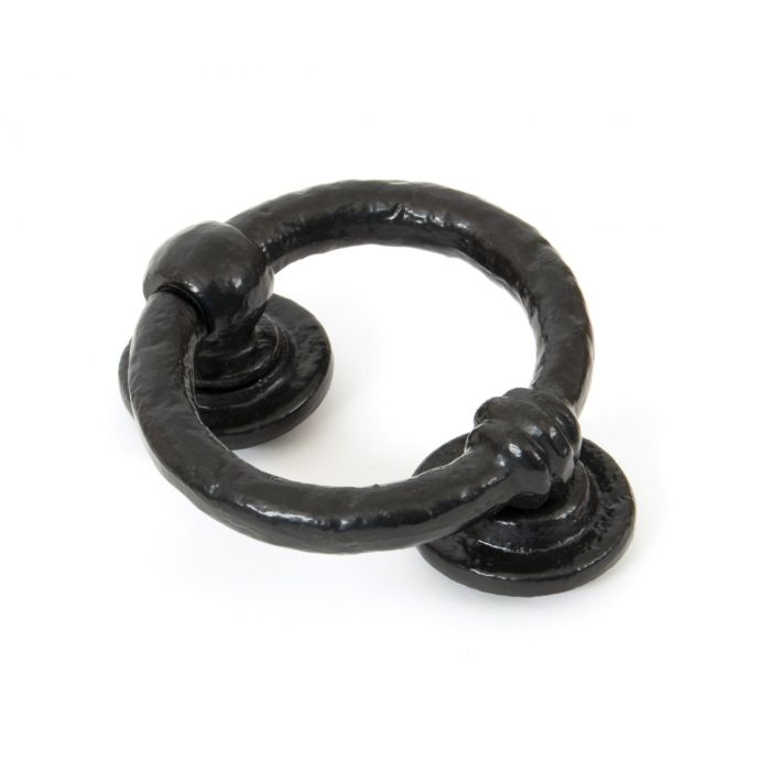 From The Anvil - Traditional Ring Door Knocker - Black