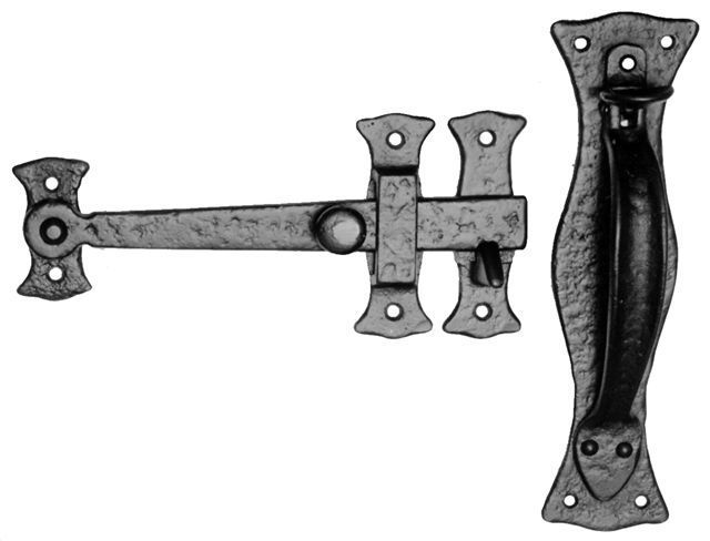 Kirkpatrick Shaped Plate Thumb Latch - Black Antique