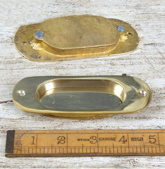 Cottingham - Solid Brass Radius Flush Pull - Polished Brass