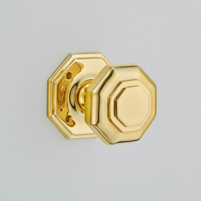 Croft Hardware Flat Octagonal Mortice Door Knob - Pair