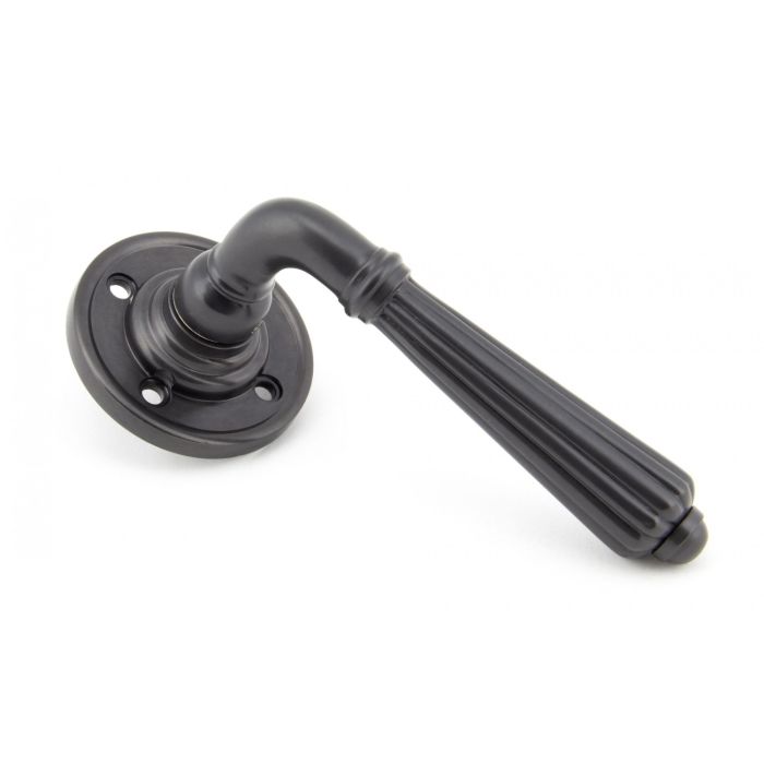 From The Anvil Hinton Door Handle on Rose - Pair