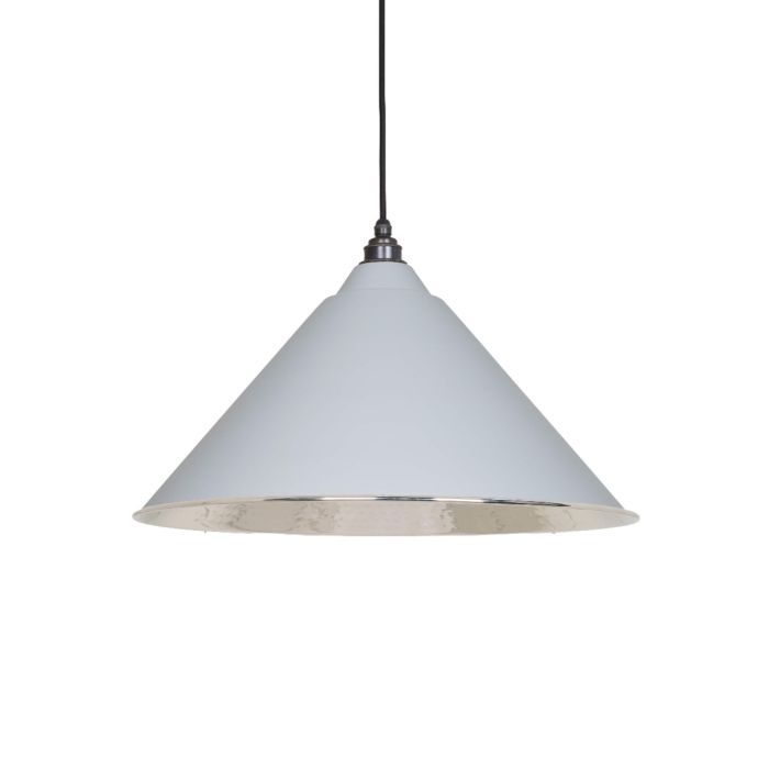 From The Anvil - Hammered Nickel Hockley Pendant - Birch
