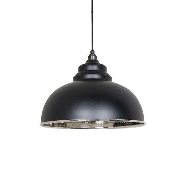 From The Anvil - Hammered Nickel Harborne Pendant - Elan Black