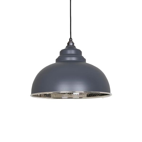 From The Anvil - Hammered Nickel Harborne Pendant - Slate