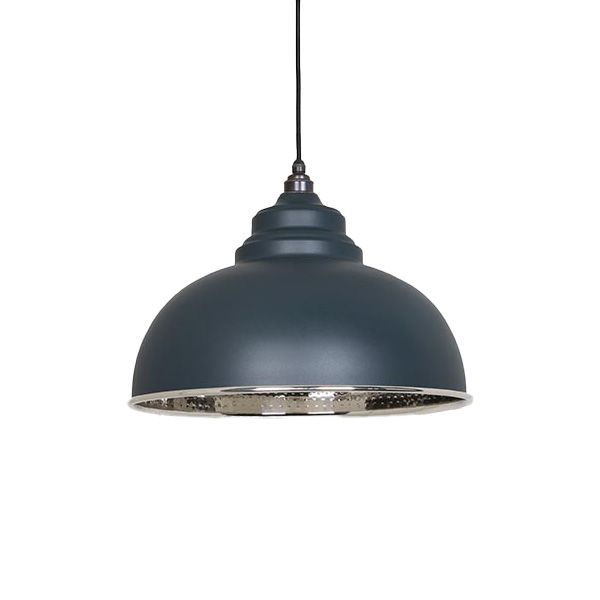 From The Anvil - Hammered Nickel Harborne Pendant - Soot