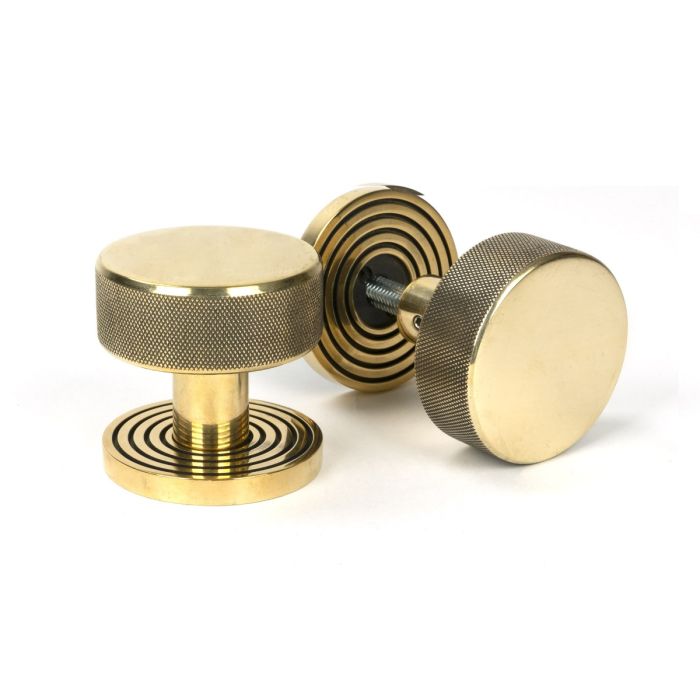 From The Anvil Brompton Mortice/Rim Door Knob on Beehive Rose - Pair