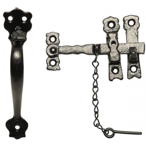 Kirkpatrick Thumb Latch With Chain - Black Antique