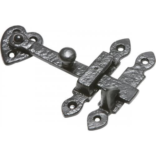 Kirkpatrick Heart Cupboard Latch - Black Antique