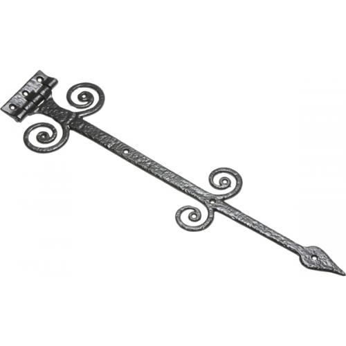Kirkpatrick Fleur De Lys Tee Hinge - Black Antique - 16 Inch