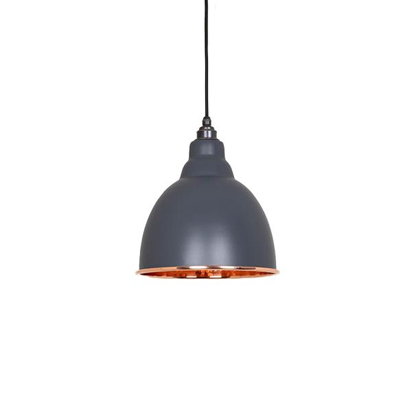 From The Anvil - Hammered Copper Brindley Pendant - Slate