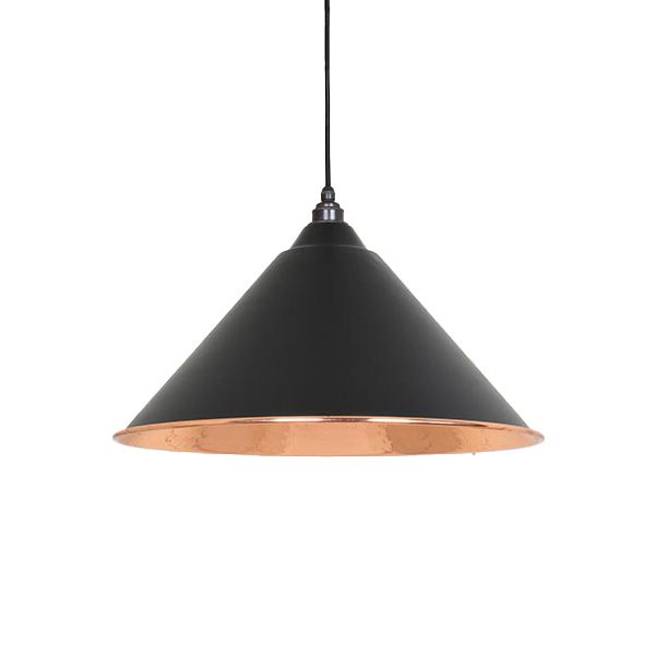 From The Anvil - Hammered Copper Hockley Pendant - Elan Black