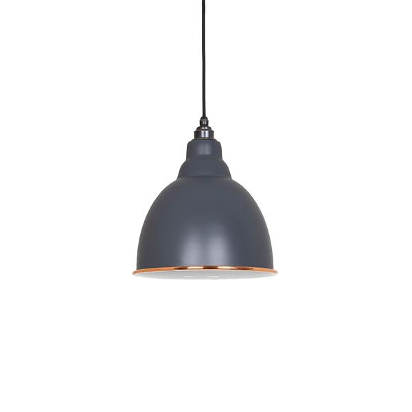 From The Anvil - White Gloss Brindley Pendant - Slate