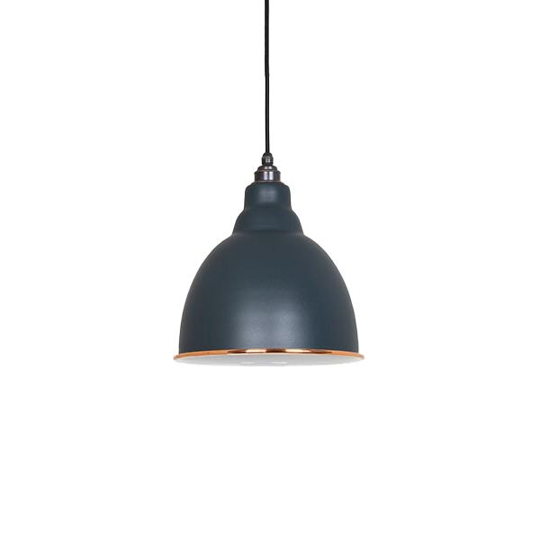 From The Anvil - White Gloss Brindley Pendant - Soot