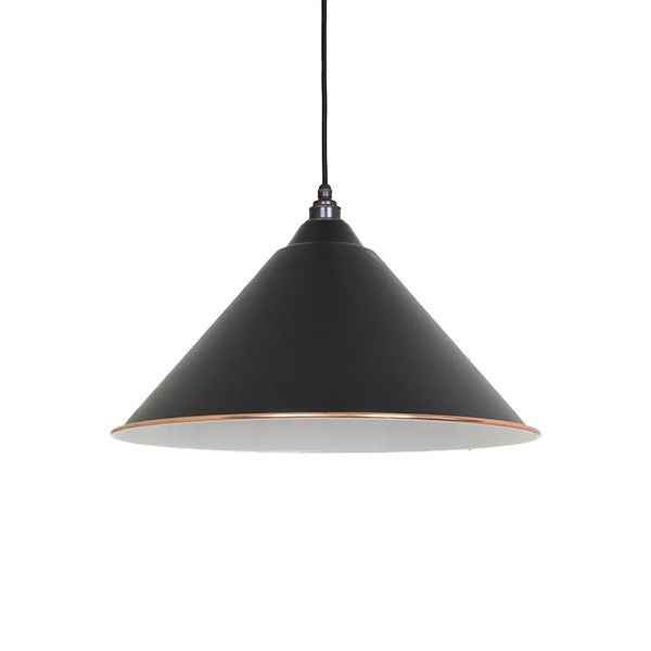 From The Anvil - White Gloss Hockley Pendant - Elan Black