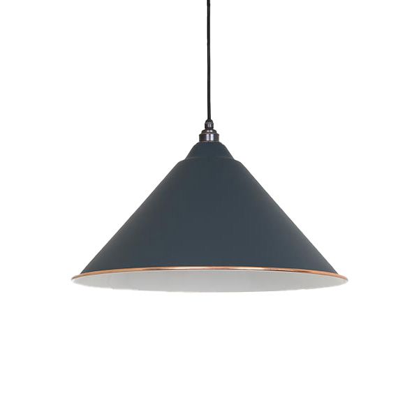 From The Anvil - White Gloss Hockley Pendant - Soot