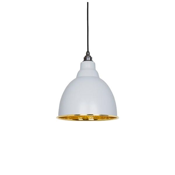 From The Anvil - Hammered Brass Brindley Pendant - Birch