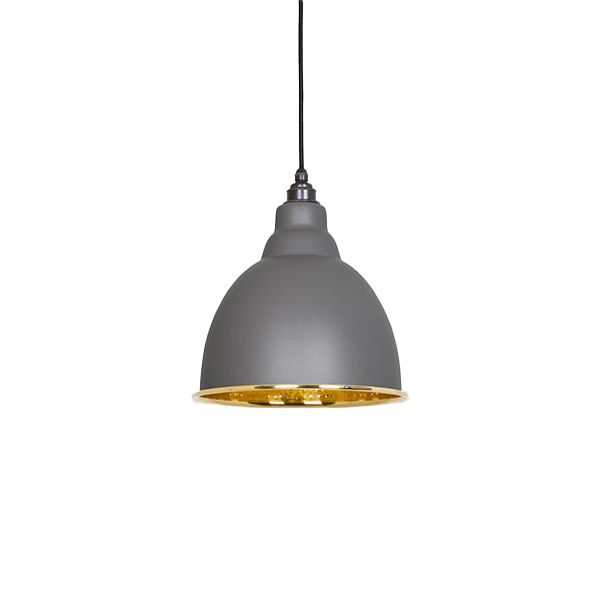 From The Anvil - Hammered Brass Brindley Pendant - Bluff