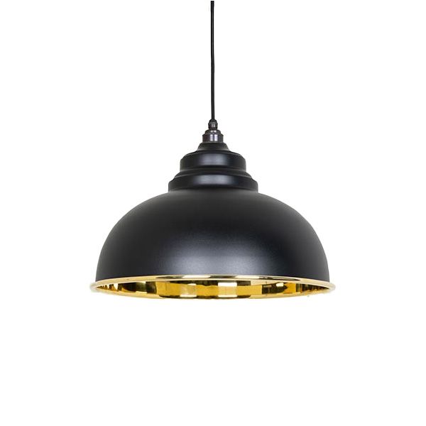 From The Anvil - Smooth Brass Harborne Pendant - Elan Black