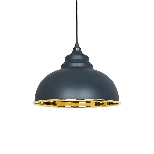 From The Anvil - Smooth Brass Harborne Pendant - Soot