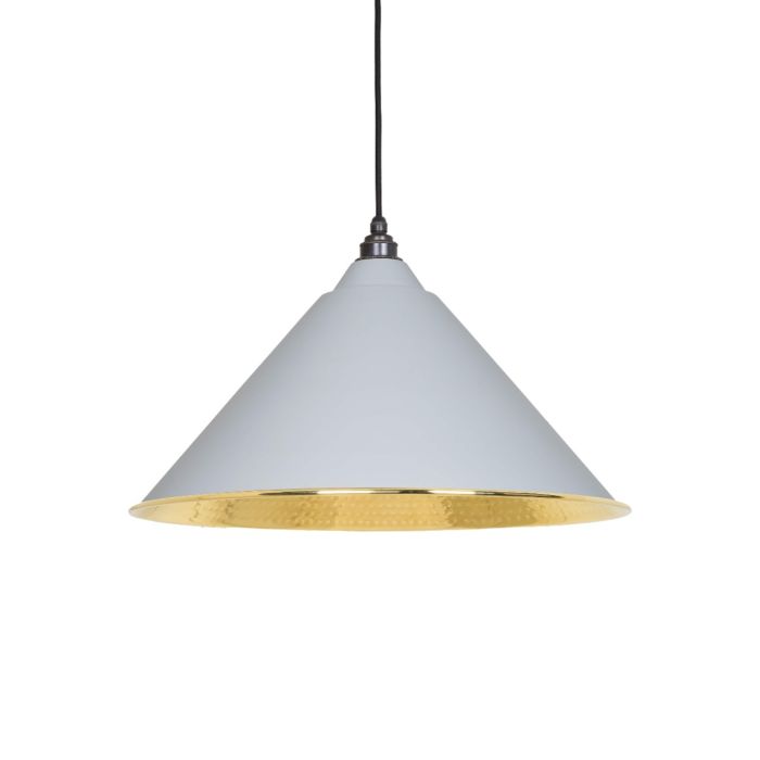 From The Anvil - Hammered Brass Hockley Pendant - Birch