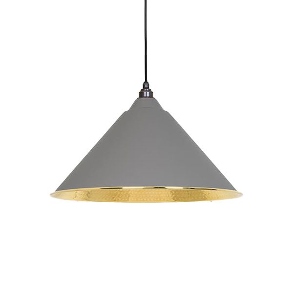 From The Anvil - Hammered Brass Hockley Pendant - Bluff