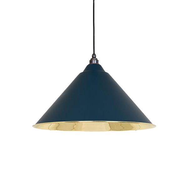 From The Anvil - Smooth Brass Hockley Pendant - Dusk