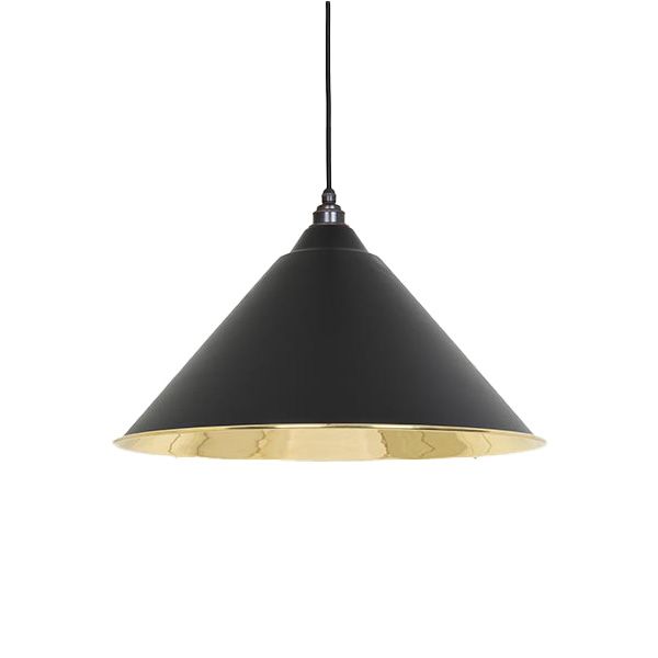 From The Anvil - Smooth Brass Hockley Pendant - Elan Black