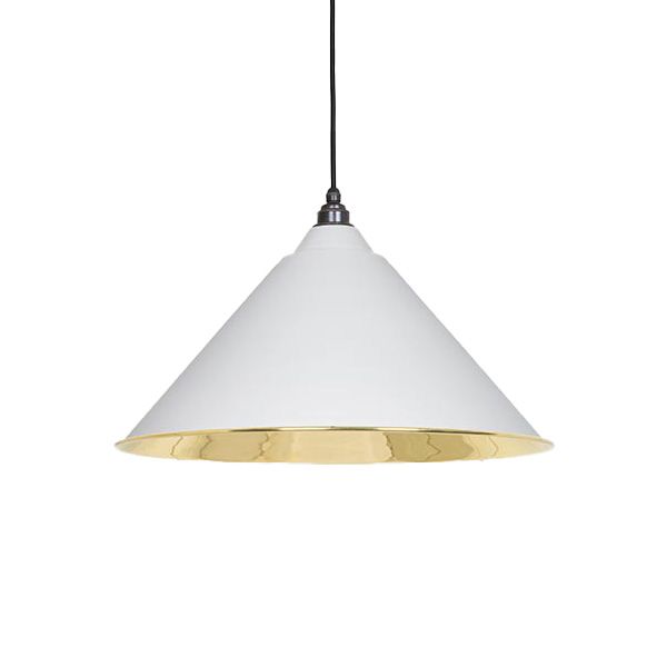 From The Anvil - Smooth Brass Hockley Pendant - Flock