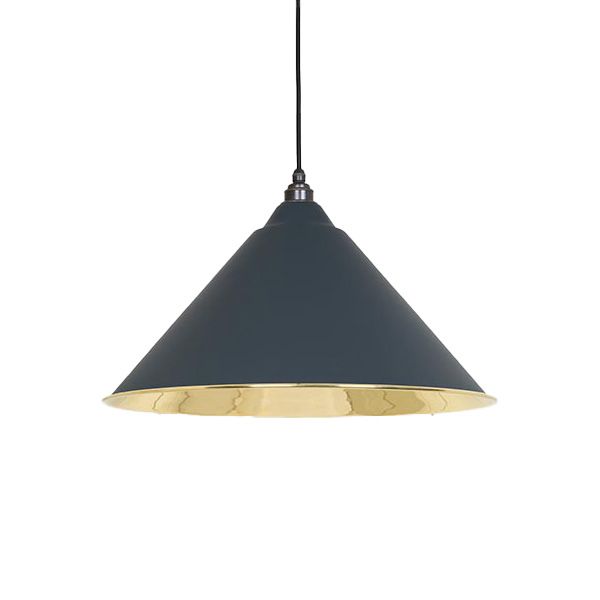 From The Anvil - Smooth Brass Hockley Pendant - Soot