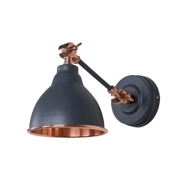 From The Anvil - Smooth Copper Brindley Wall Light - Slate