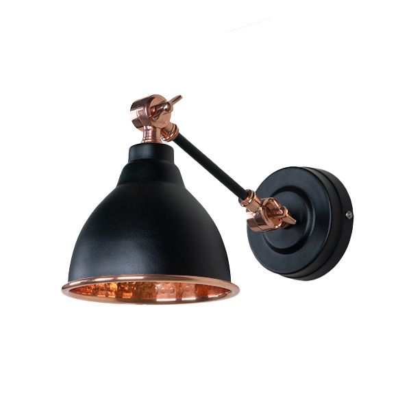 From The Anvil - Hammered Copper Brindley Wall Light - Elan Black