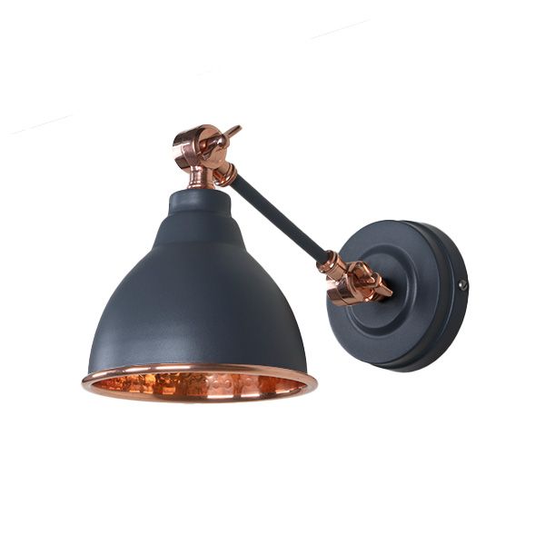 From The Anvil - Hammered Copper Brindley Wall Light - Slate