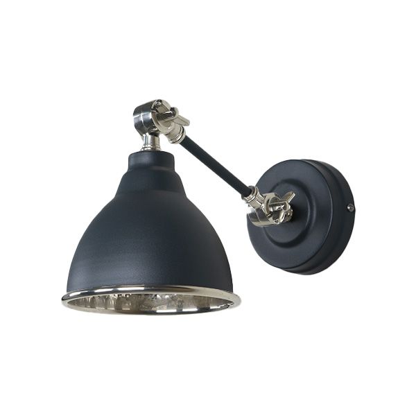 From The Anvil - Hammered Nickel Brindley Wall Light - Soot