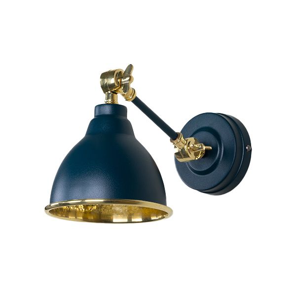 From The Anvil - Hammered Brass Brindley Wall Light - Dusk